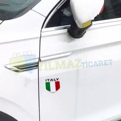 Alfa Romeo Fiat İtalya Bayrak Logo Çamurluk Bagaj Yapıştırma Alüminyum Sticker