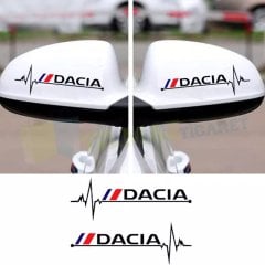 Dacia Logo Kalp Atış Ritim Yan Ayna Oto Sticker Yapıştırma 1 Çift