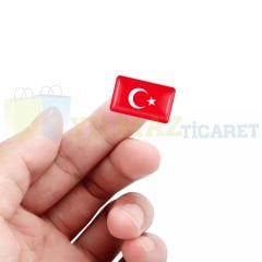 Türk Bayrağı Jant Direksiyon Vites Torpido Damla Silikon Etiket Yapıştırma Adet
