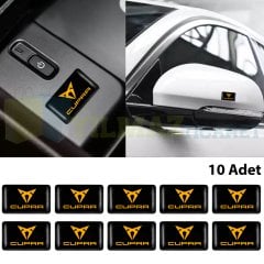 Seat Cupra Logo Direksiyon Jant Vites Torpido Damla Silikon 3D Etiket Oto Sticker 5 Adet