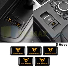 Seat Cupra Logo Direksiyon Jant Vites Torpido Damla Silikon 3D Etiket Oto Sticker 5 Adet