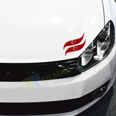 Türk Bayrağı Damla Oto Sticker Araba Yapıştırma Etiket 2 Adet