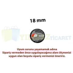 Audi S Line Logo Joystick Klima Teyp Düğme Damla Silikon 3d Sticker Etiket Arma 4 Adet 18 X 18 Mm