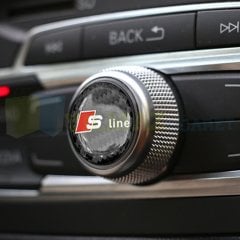 Audi S Line Logo Joystick Klima Teyp Düğme Damla Silikon 3d Sticker Etiket Arma 4 Adet 18 X 18 Mm