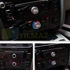 Audi S Line Logo Joystick Klima Teyp Düğme Damla Silikon 3d Sticker Etiket Arma 4 Adet 18 X 18 Mm