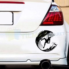 Dağcı Tırmanış Doğa Oto Sticker Çıkartma Araba Yapıştırma Etiket