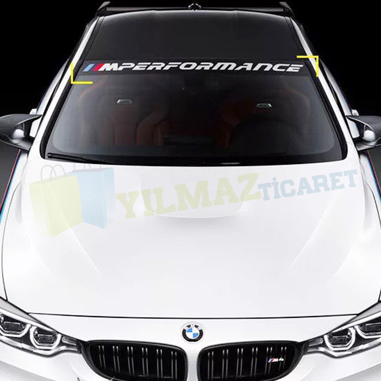 Bmw M Performance Logo Ön Cam Güneşlik Oto Sticker Etiket 1 Adet