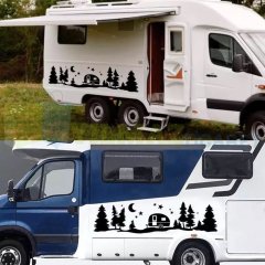 Ağaç Yıldız Orman Manzara Kamp Karavan Çekme Oto Sticker Etiket Yapıştırma