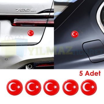 Türk Bayrağı Yan Çamurluk Bagaj Etiket Tampon Kaput Damla Etiket Oto Sticker Etiket 5 Adet