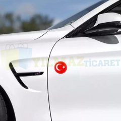 Türk Bayrağı Yan Çamurluk Bagaj Etiket Tampon Kaput Damla Etiket Oto Sticker Etiket 5 Adet