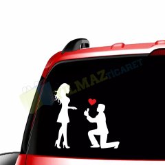 Diz Çöken Adam Aşk Evlilik Teklifi Sticker Yapıştırma Etiket