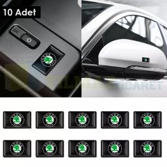 Skoda Logo Direksiyon Jant Vites Torpido Damla Oto Sticker Etiket Yapıştırma 5 Adet