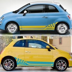 Fiat Abarth Yan Kapı Altı Marşpiyel Oto Sticker Yapıştırma 1 Çift Kaliteli Folyo