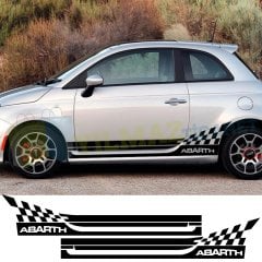 Fiat Abarth Yan Kapı Altı Marşpiyel Oto Sticker Yapıştırma 1 Çift Kaliteli Folyo