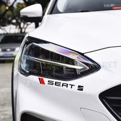Seat Logo Kapı Kolu Jant Tampon Oto Sticker Yapıştırma Etiket Çıkartma 4 Adet 13 x 1,5 Cm Kaliteli