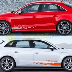 Audi Sport A3 A4 A5 A6 A7 A8 Yan Şerit Kapı Altı Oto Sticker 2 Ad