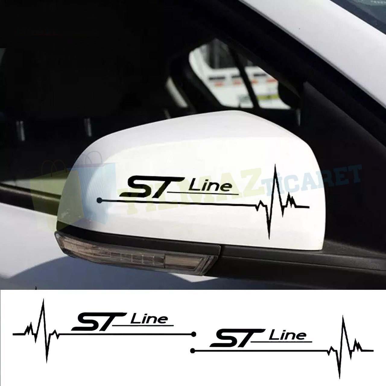 Ford St Line Yan Ayna Kalp Atışı Ritim Oto Sticker Yapıştırma 2 Adet